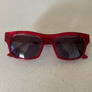 Harry Lary's red framed sunglasses in very good condition. Name Geometry
